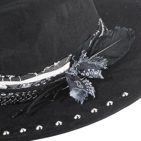 Big Wide Brim Hat for Women Men Western Felt Boho Fedora Hat Handmade in Saudi Arabia