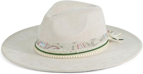 Big Wide Brim Hat for Women Men Western Felt Boho Fedora Hat Handmade in Saudi Arabia
