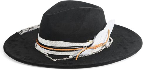 Big Wide Brim Hat for Women Men Western Felt Boho Fedora Hat Handmade in Saudi Arabia