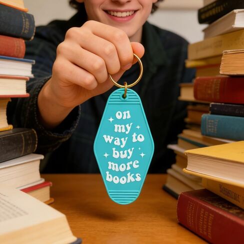 Book Lover Keychain Turquoise Key Ring for Book Lovers Book Club Bookish Bookworm Key Chain for Women Girls in Kuwait