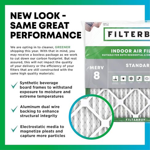 Filterbuy 24x25x4 Air Filter MERV 8 Dust Defense (4-Pack), Pleated HVAC AC Furnace Air Filters Replacement (Actual Size: 23.75 x 24.75 x 3.63 Inches) in Saudi Arabia