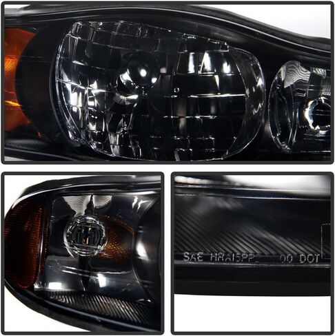 ACANII - For Black Smoke 2000-2005 Chevy Monte Carlo Headlights Aftermarket 00-05 Replacement Driver + Passenger Side in Saudi Arabia