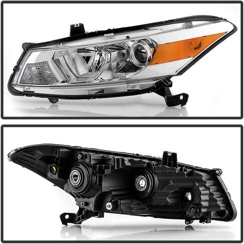 ACANII-For 2008-2012 Honda Accord 2-Door Coupe [نمط المصنع] مصابيح أمامية مبيت من الكروم للسائق والراكب in Saudi Arabia