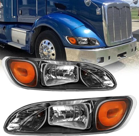 Headlights Assembly Fit For 2005-2015 Peterbilt 325 330 335 337 340 348 382 384 386 387 Truck Left Driver and Right Passenger Side A Pair Headlamp in Kuwait