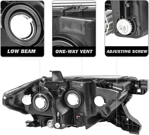 Chrome Projector Halogen Headlights Headlamps with LED DRL Compatible with 2016-2022 Toyota Tacoma Amber Reflector Drive and Passenger Sides in Saudi Arabia