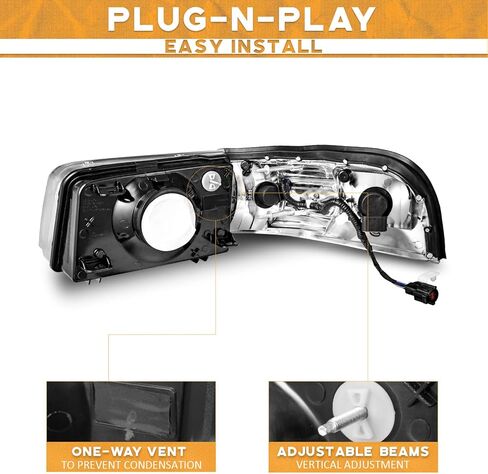 WEELMOTO Headlights with 2006-2011 Mercury Grand Marquis Headlights Assembly, 06-10 Grand Marquis Headlights Chrome Housing I Amber Reflector in Saudi Arabia