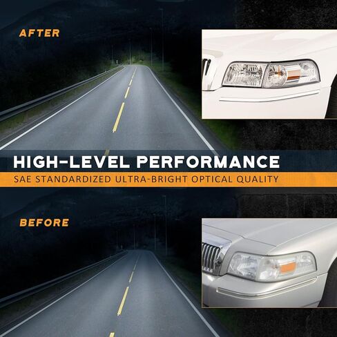 WEELMOTO Headlights with 2006-2011 Mercury Grand Marquis Headlights Assembly, 06-10 Grand Marquis Headlights Chrome Housing I Amber Reflector in Saudi Arabia