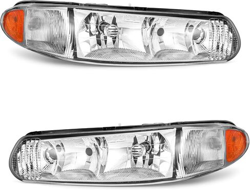 for Buick Century 1997-2005 Headlight Assembly Compatible with 1997-2004 Regal OE Halogen Headlight Replacement Driver and Passenger Side (Bulb Not Included)（W/O Bulbs） in Saudi Arabia