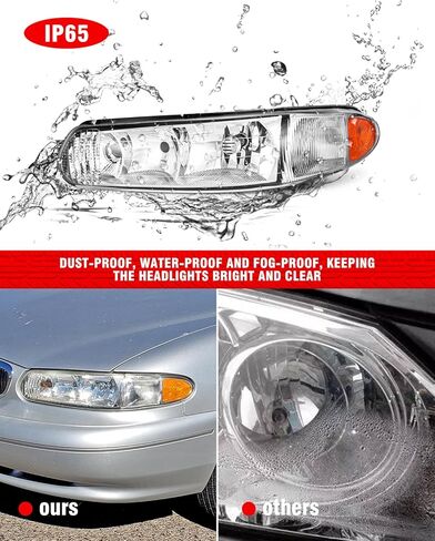 for Buick Century 1997-2005 Headlight Assembly Compatible with 1997-2004 Regal OE Halogen Headlight Replacement Driver and Passenger Side (Bulb Not Included)（W/O Bulbs） in Saudi Arabia
