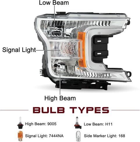 JSBOYAT Halogen Headlight Assembly Replacement for 18 to 20 Ford F150 Headlamp (Right Passenger Side) in Saudi Arabia