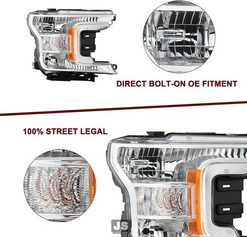 JSBOYAT Halogen Headlight Assembly Replacement for 18 to 20 Ford F150 Headlamp (Right Passenger Side) in Saudi Arabia