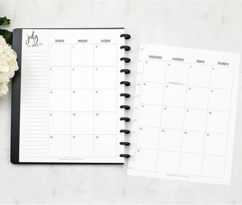 BetterNote يوليو 2026 - يونيو 2027 إعادة تعبئة التقويم الأكاديمي الشهري لدفتر Discbound، تواريخ المدرسة، يناسب Levenger Circa، Big Happy Planner، Arc، TUL، Disc، Whimsy (11 قرص، 8.5 بوصة × 11 بوصة) in Kuwait