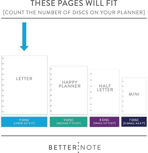 BetterNote يوليو 2026 - يونيو 2027 إعادة تعبئة التقويم الأكاديمي الشهري لدفتر Discbound، تواريخ المدرسة، يناسب Levenger Circa، Big Happy Planner، Arc، TUL، Disc، Whimsy (11 قرص، 8.5 بوصة × 11 بوصة) in Kuwait