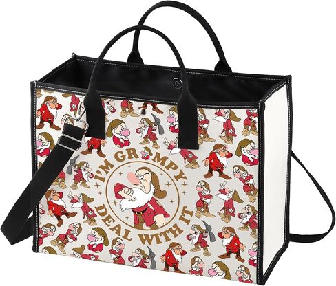 BWWKTOP Dwarf Grumpy Crossbody Bag Grumpy Inspired Gift I'm Grumpy Deal With It Shoulder Bag Seven Dwarfs Merch in Saudi Arabia