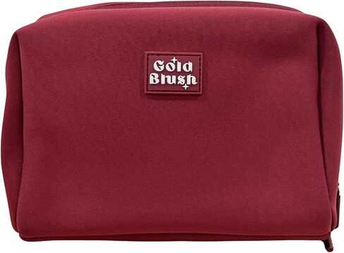 Gold Blush Neoprene Cosmetic Bag, Toiletries Bag, Travel Makeup Pouch, Multiple Colors, Water-Resistant (Hot Pink Cosmetic) in Saudi Arabia