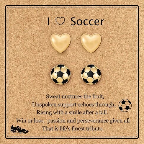 2 Pairs Sport Earrings for Women Hypoallergenic Heart Studs Basketball Softball Football Volleyball Soccer Earrings Set Sports Themed Accessories Jewelry Gifts for Coach Players Teammate Mom in Kuwait