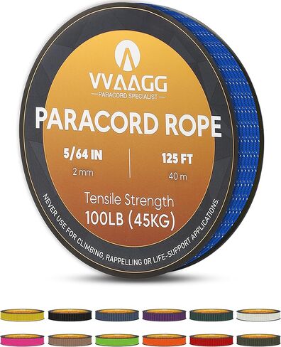 حبل باراكورد عاكس 2 مم من VVAAGG بوزن 100 رطل: سلك باراكورد رفيع ومضفر صغير لصناعة السوار ومشاريع الصيد والتخييم وديكور الرياح بطول 125 قدم DKGreen in Kuwait