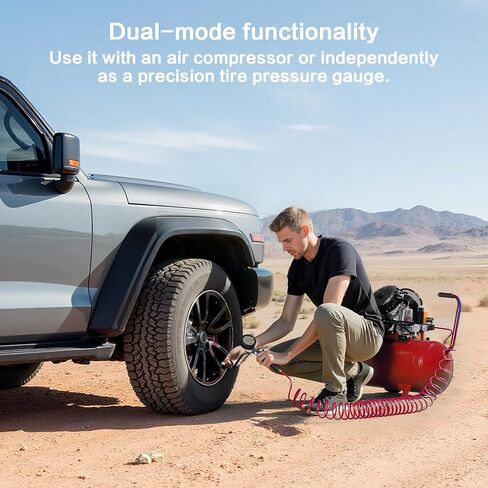 Digital Tire Pressure Gauge 250 PSI Air Chuck & Compressor Accessories Heavy Duty with Quick Connect Coupler 0.01 Display Resolution with High Accuracy Sensor Type-C Charging Function in Kuwait