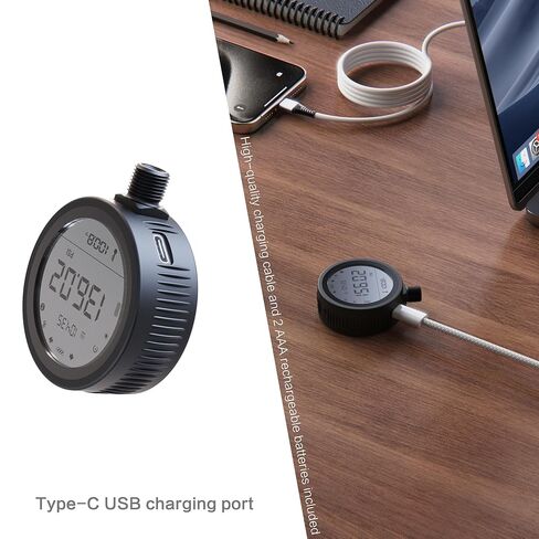 Digital Tire Pressure Gauge 250 PSI Air Chuck & Compressor Accessories Heavy Duty with Quick Connect Coupler 0.01 Display Resolution with High Accuracy Sensor Type-C Charging Function in Kuwait