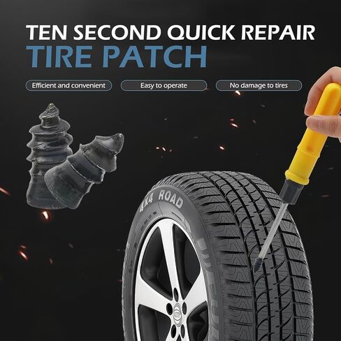 60PCS Tire Repair Rubber Nail, Vacuum Tire Repair Kits Spiral Rubber Nails, Self-Service Tire Repair Nail, Rubber Screws Fast Tool for Auto Truck, Motorcycle, Tractor tire Puncture Repair in Kuwait