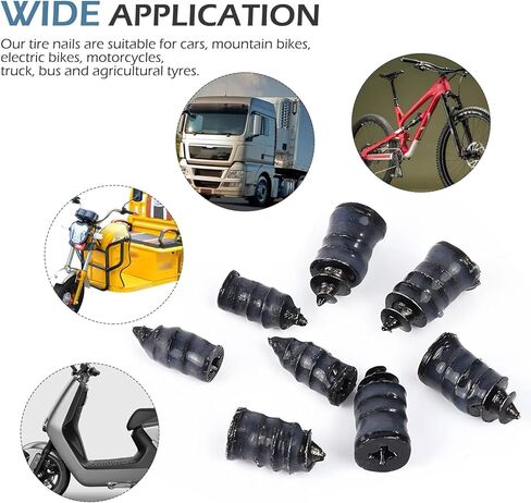 60PCS Tire Repair Rubber Nail, Vacuum Tire Repair Kits Spiral Rubber Nails, Self-Service Tire Repair Nail, Rubber Screws Fast Tool for Auto Truck, Motorcycle, Tractor tire Puncture Repair in Kuwait