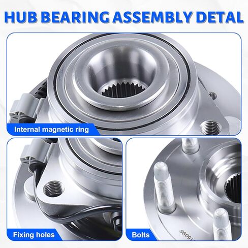 515096 Front Wheel Bearing Hub Assembly with 6 Lug ABS Compatible with Cadillac Escalade ESV 2007-2014, Fit for Chevy Silverado 1500 2007-2013, Fit for GMC Yukon 2007-2014 in Kuwait