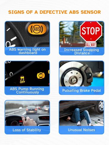 Front ABS Wheel Speed Sensor Left Right fit 2001 2002 2003 2004 2005 2006 Hyundai Elantra, Driver Passenger Side, ALS590 ALS573, 2pcs in Saudi Arabia