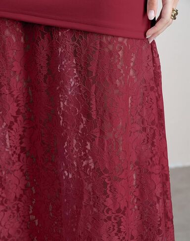 HYPERFIRE Wedding Guest Dresses for Women Summer Strapless Backless Tube Top Maxi Dress with Lace in Saudi Arabia