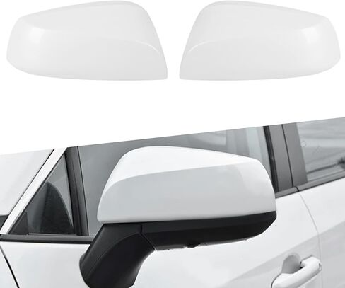 1 Pair Left & Right Side Mirror Covers Replacement for 2019-2025 Toyota RAV4 LE and LE Hybrid without Turn Signal Model Directly Replace Style (Glossy Black) in Kuwait