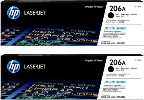 خرطوشة حبر سوداء HP 206A | يعمل مع Color LaserJet Pro M255 وMFP M282 وM283 Series | W2110A (2 حزمة) in Saudi Arabia