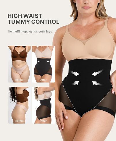 SHAPELLX Shapewear for Women Panties Tummy Control Underwear High Waist Body Shaper Breathable Compression Briefs Girdle in Saudi Arabia