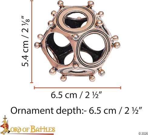 Lord of Battles Roman Bronze Dodecahedron | Lost-Wax Cast Ancient Artifact Replica | Mysterious Roman Relic for Collectors & History Lovers (Antique Bronze Finish) in Saudi Arabia