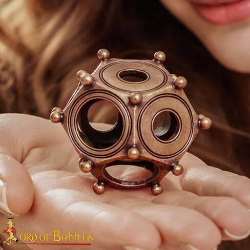Lord of Battles Roman Bronze Dodecahedron | Lost-Wax Cast Ancient Artifact Replica | Mysterious Roman Relic for Collectors & History Lovers (Antique Bronze Finish) in Saudi Arabia