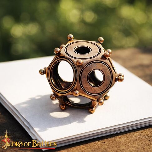 Lord of Battles Roman Bronze Dodecahedron | Lost-Wax Cast Ancient Artifact Replica | Mysterious Roman Relic for Collectors & History Lovers (Antique Bronze Finish) in Saudi Arabia