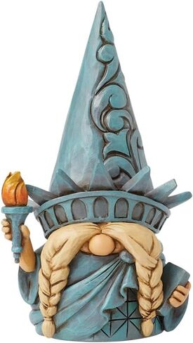 Enesco Jim Shore Heartwood Creek Gnome Statue of Liberty Figurine- Stone Resin Hand Painted Crafted Collectible Gnomes Mini Figurines Patriotic USA Home Decor Statue, 4.75 Inch in Saudi Arabia