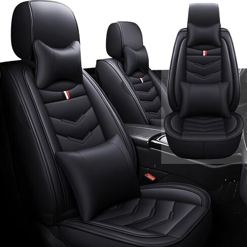Car Seat Cover 7 Seats for Jeep Commander 2006-2010, Waterproof Durable Premium Leather Car Seat Protector, Comfortable Anti-Slip Stylish Sport Seat Cover(7 Seats Luxury,Black) in Saudi Arabia