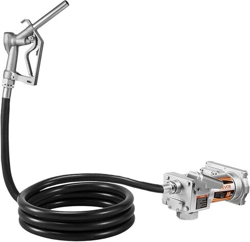 VEVOR Fuel Transfer Pump, 12V DC 15 GPM, Cast Iron Diesel Transfer Pump Kit, with Manual Shut-Off Nozzle, Discharge Hose, Overheat Protection, 1/3 HP Explosion-Proof, for Gasoline Diesel Kerosene in Saudi Arabia
