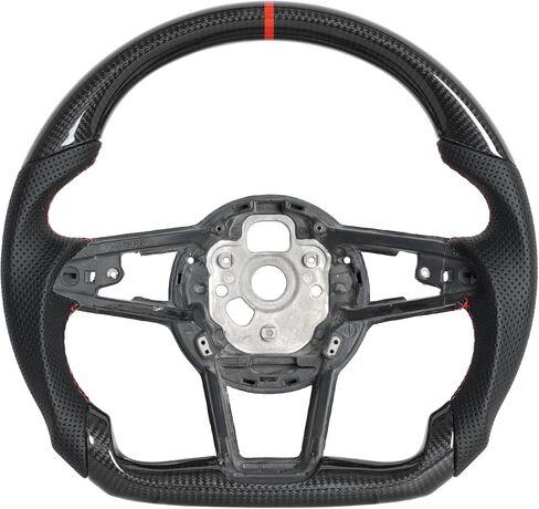 Real Carbon Fiber Steering Wheel for Audi R8 2016-2022 D-shaped Flat-bottom Nappa Perforated Leather Steering Wheel for Audi TT 15-19 TTS 16-19 TT RS 2017 in Kuwait