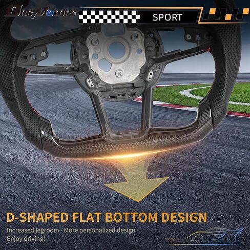 Real Carbon Fiber Steering Wheel for Audi R8 2016-2022 D-shaped Flat-bottom Nappa Perforated Leather Steering Wheel for Audi TT 15-19 TTS 16-19 TT RS 2017 in Saudi Arabia