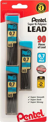 Pentel Super Hi-Polymer Refills, 0.7 mm Medium, HB, 180 Pieces of Lead (C27BPHB6) in Saudi Arabia