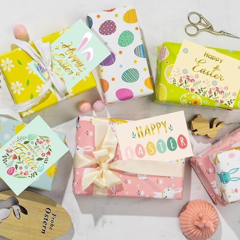 24 Pack Happy Easter Cards with Envelope Gold Foil Colorful Greeting Cards Easter Egg Floral Bunny Note Cards for Classroom Exchange Party Supplies in Saudi Arabia