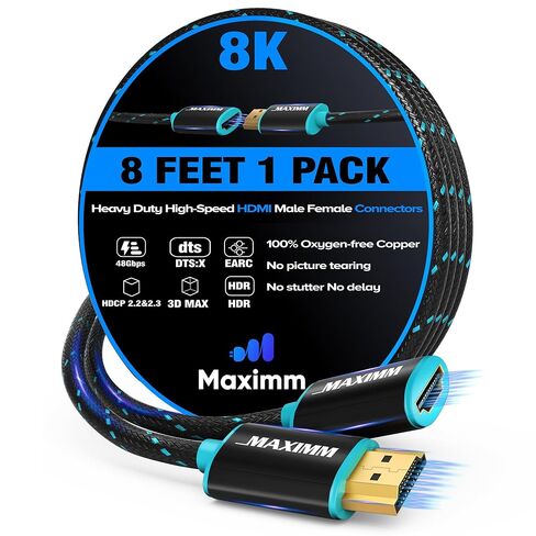 كابل Hdmi 4k بطول 4 أقدام، كابل موسع Hdmi ذكر إلى أنثى سلك Hdmi، كابل Hdmi 2.0، كابل Hdmi قصير 120 هرتز (4 أقدام) in Saudi Arabia