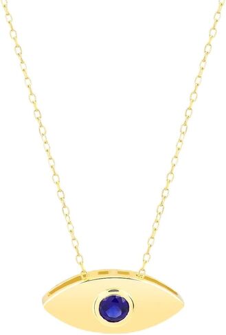 GELIN 14k Solid Gold Evil Eye with Diamond Sapphire Necklace for Women in Kuwait