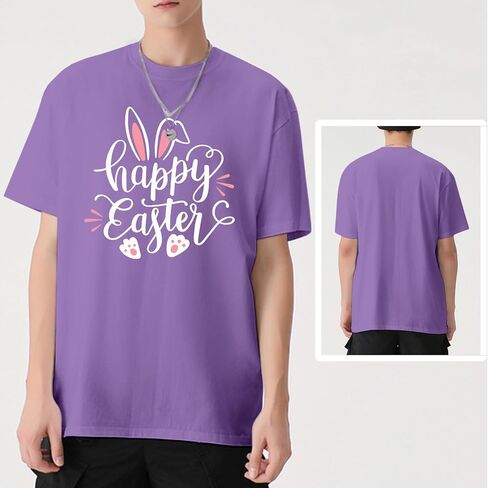 NTSWZYS Happy Easter Shirts Easter Bunny T-Shirt Short Sleeve Rabbit Graphic Tees Easter Shirt Tops in Saudi Arabia