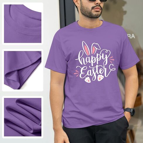 NTSWZYS Happy Easter Shirts Easter Bunny T-Shirt Short Sleeve Rabbit Graphic Tees Easter Shirt Tops in Saudi Arabia