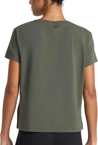 Reebok Women's Embroidery Hit Graphic Crewneck T-Shirt, Standard Fit, Lightweight Stretch Cotton Fabric in Saudi Arabia