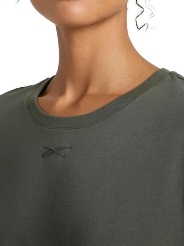 Reebok Women's Embroidery Hit Graphic Crewneck T-Shirt, Standard Fit, Lightweight Stretch Cotton Fabric in Saudi Arabia