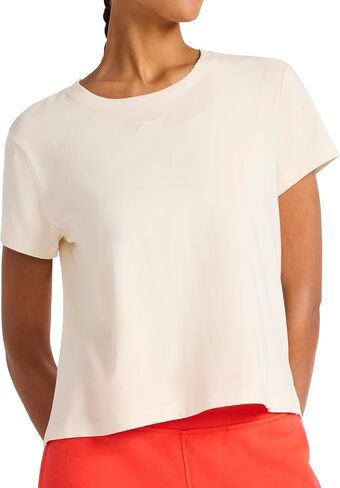 تي شيرت نسائي من Reebok مطرز برسومات جرافيكية، مقاس قياسي، نسيج قطني مطاطي خفيف الوزن in Kuwait