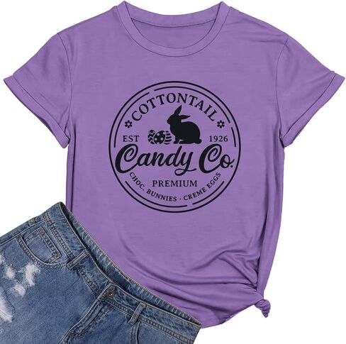 NTSWZYS Happy Easter Shirts Easter Bunny T-Shirt Short Sleeve Rabbit Graphic Tees Easter Shirt Tops in Saudi Arabia