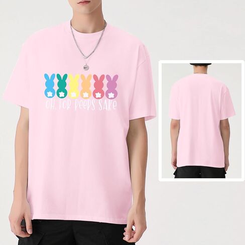 NTSWZYS Happy Easter Shirts Easter Bunny T-Shirt Short Sleeve Rabbit Graphic Tees Easter Shirt Tops in Saudi Arabia